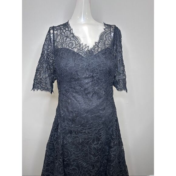 RICKIE FREEMAN FOR TERI JON Lace Midi Dress US 16 $860 - Picture 5 of 9